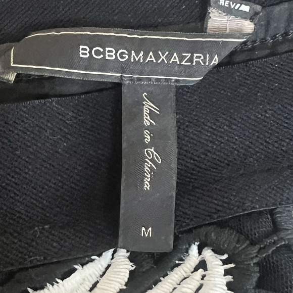 BCBG Maxazria Black White Lace Overlay Embroidered Pencil Skirt Size M - Picture 7 of 14